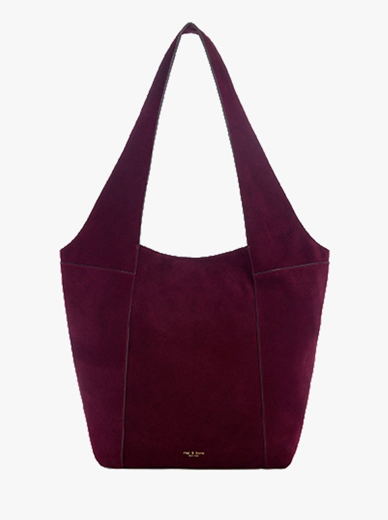 Brayton Large Shopper deep berry suede