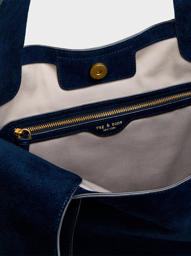 Brayton Large Shopper navy suede