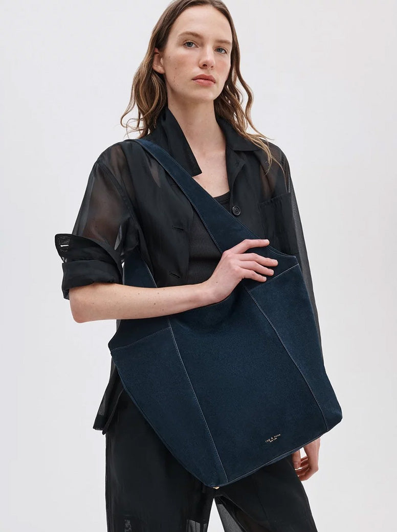 Brayton Large Shopper navy suede