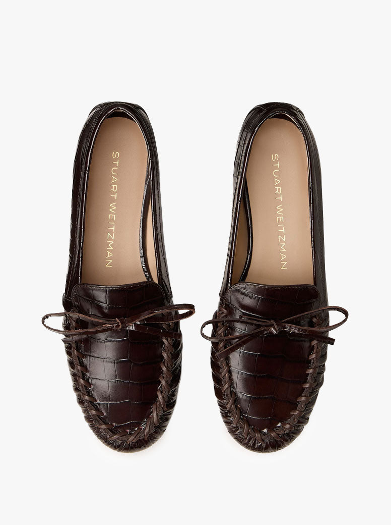 Britt Bow Loafer walnut croc