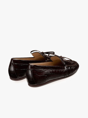Britt Bow Loafer walnut croc