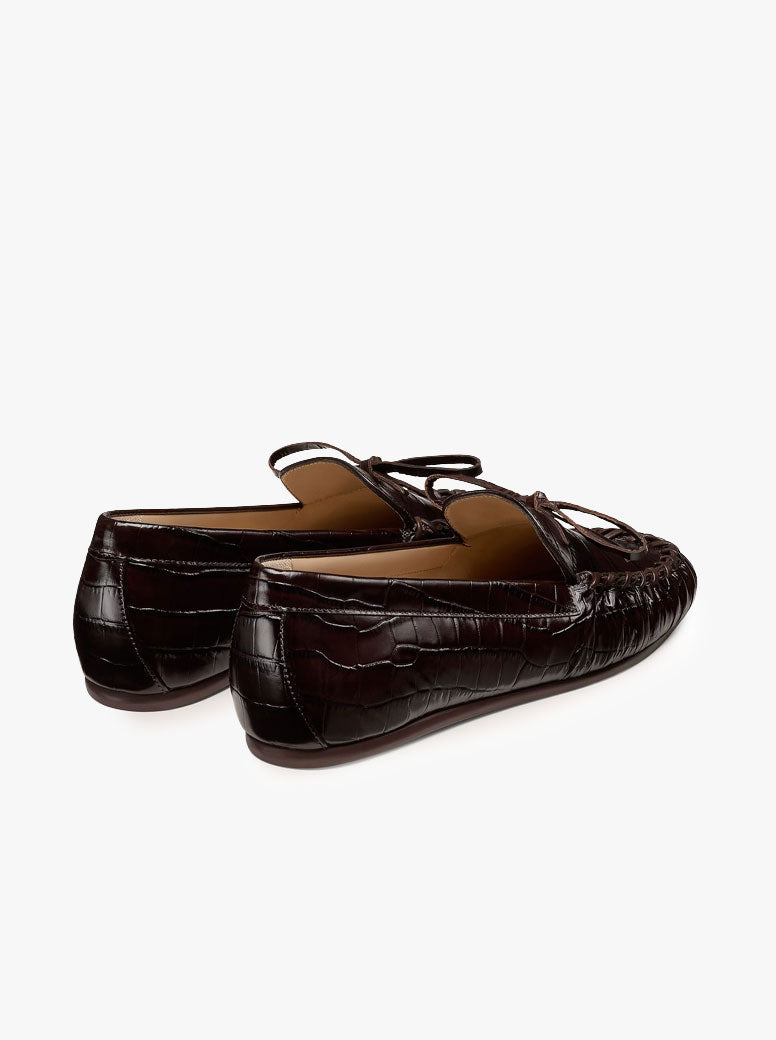 Britt Bow Loafer walnut croc