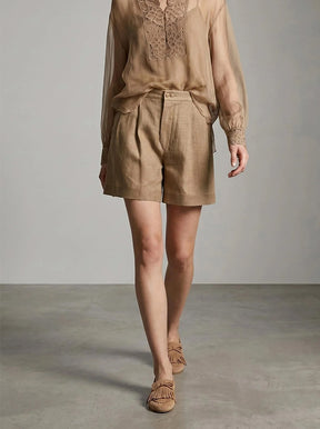 Britt Fringe light camel suede