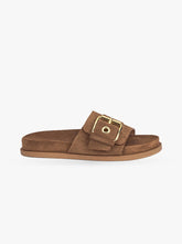 Buckle tan suede