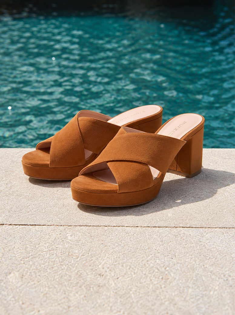 Dayna Slide tan suede