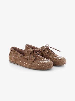 Drop golden brown suede
