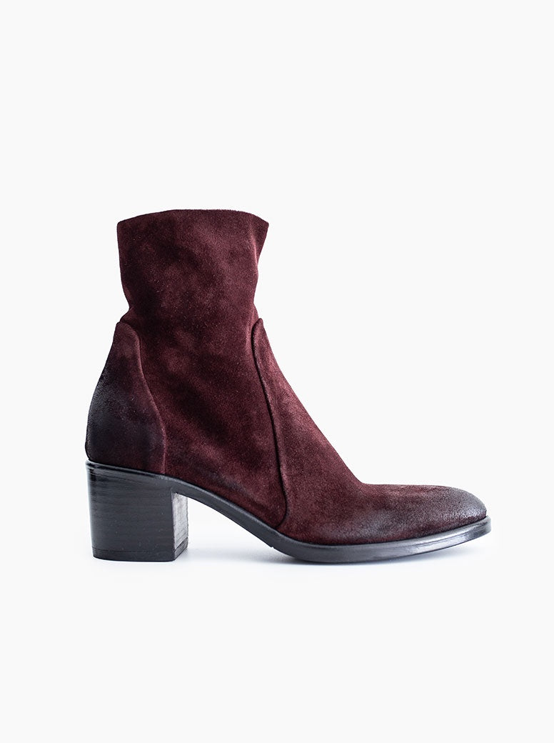 Franca burgundy suede