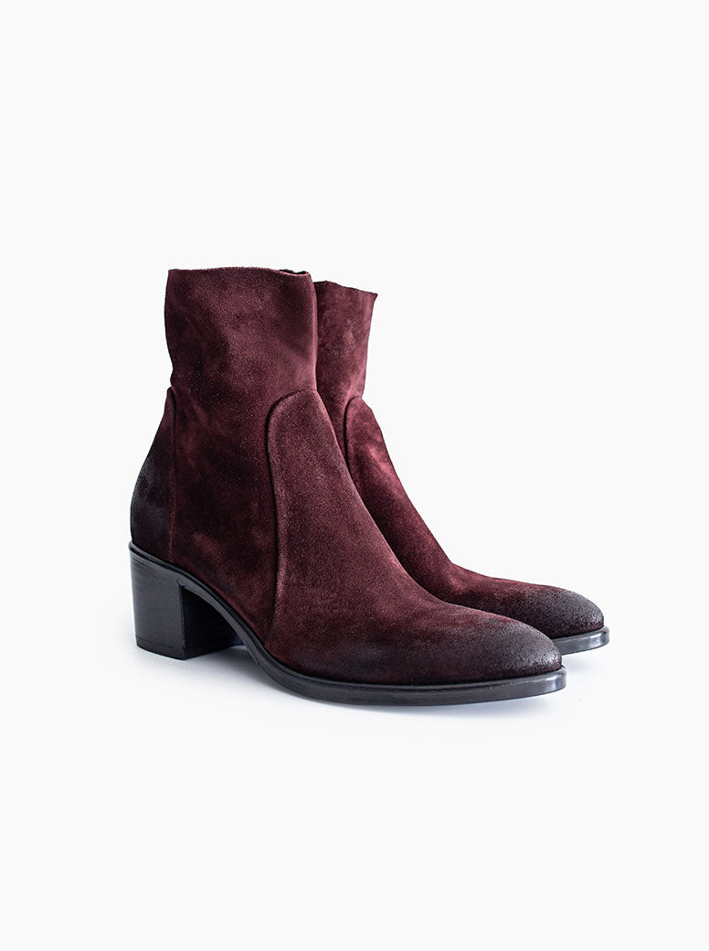 Franca burgundy suede