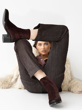 Franca burgundy suede