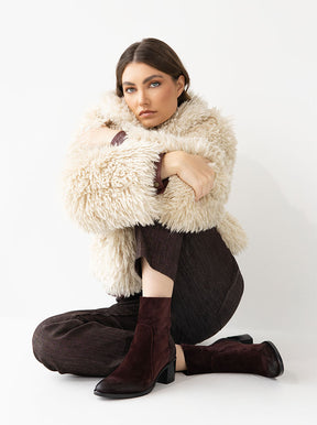 Franca burgundy suede