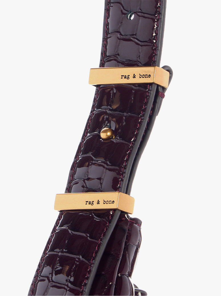 Hudson Hobo deep berry croc