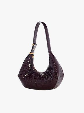Hudson Hobo deep berry croc