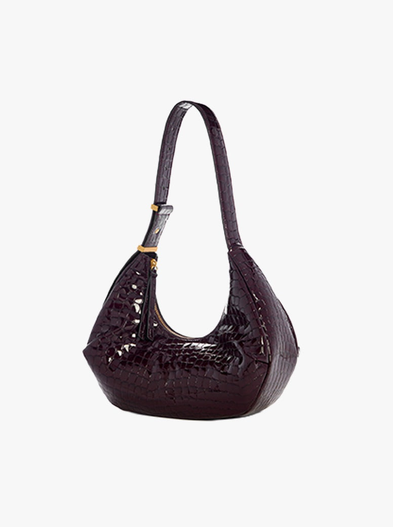 Hudson Hobo deep berry croc