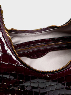 Hudson Hobo deep berry croc