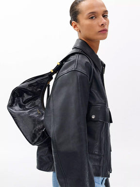 Hudson Hobo black crinkle