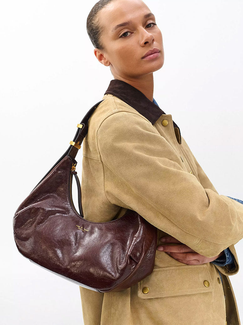Hudson Hobo brown crinkle