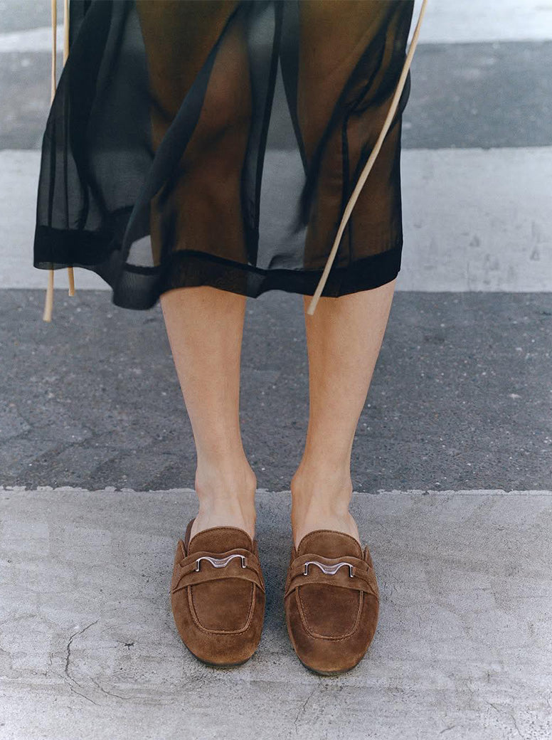 Joan Mule brown suede