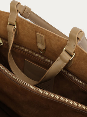 Large Bandit Tote oat suede