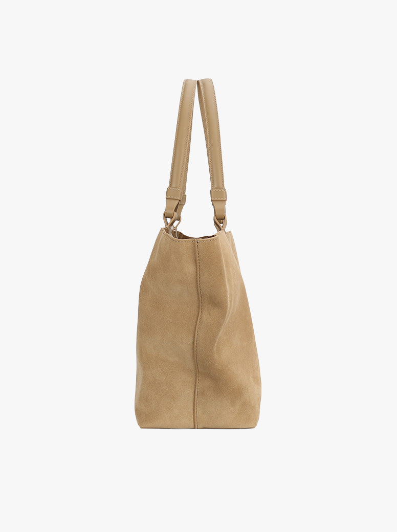 Large Bandit Tote oat suede
