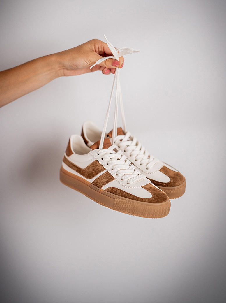 Leni caramel / white