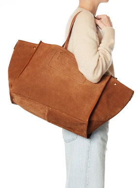 Leon Large caramel suede