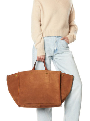Leon Large caramel suede