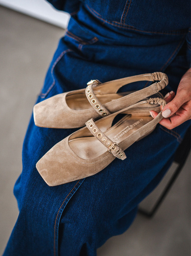 Lexie taupe suede
