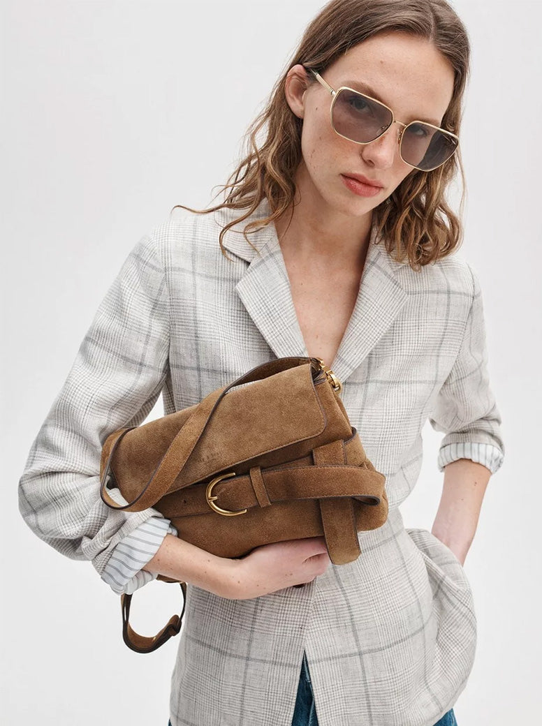 Lexington Flap golden brown suede