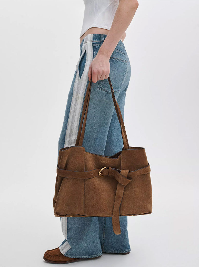 Lexington Large Tote golden brown suede