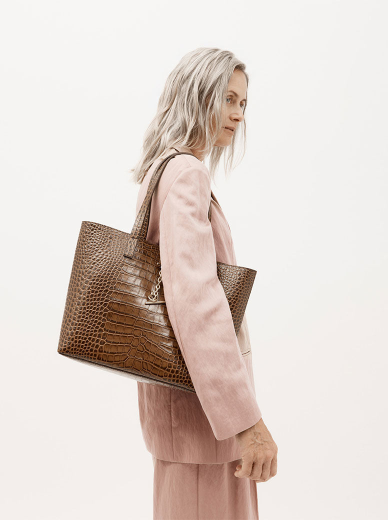 Mr Porter Tote toffee croc