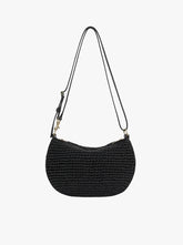 Mini Sling Bag black raffia