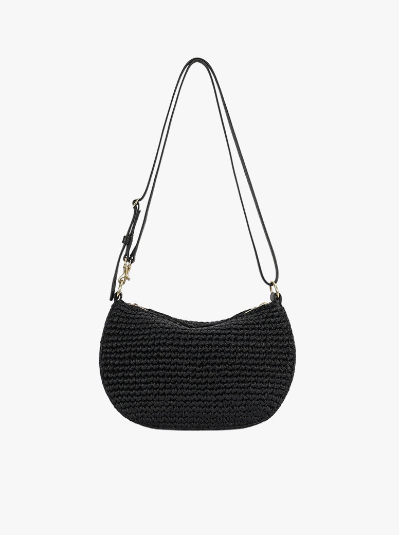 Mini Sling Bag black raffia