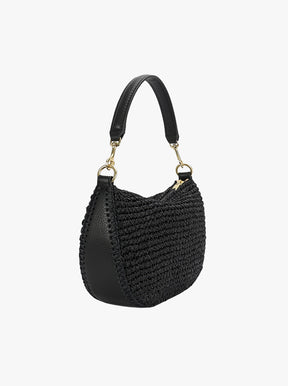 Mini Sling Bag black raffia