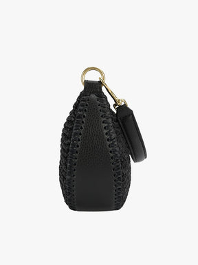 Mini Sling Bag black raffia