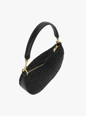 Mini Sling Bag black raffia