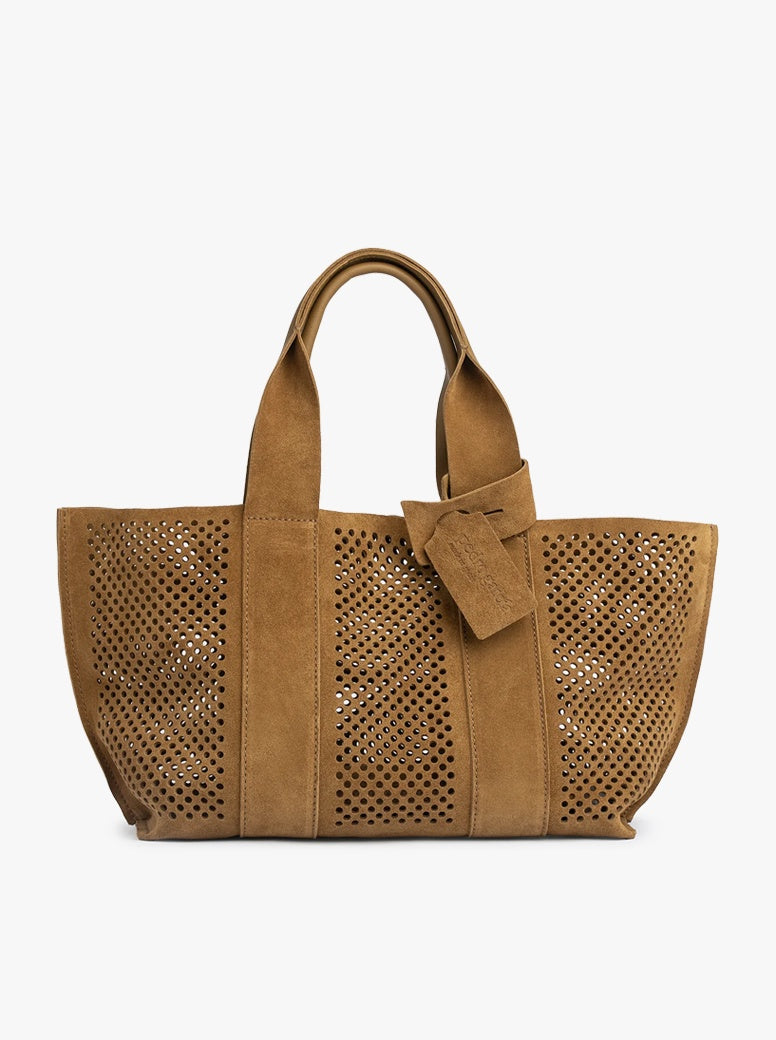 Mini Perfed Tote tan suede