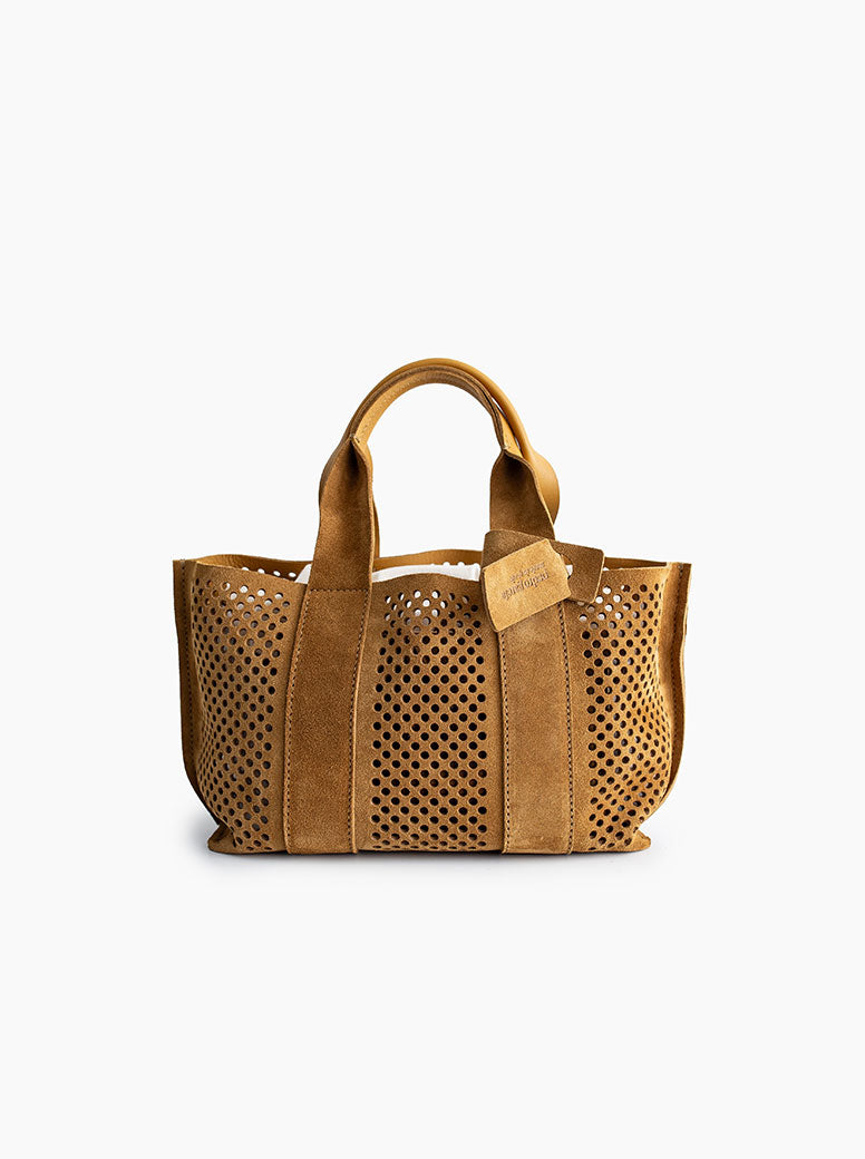 Mini Perfed Tote tan suede