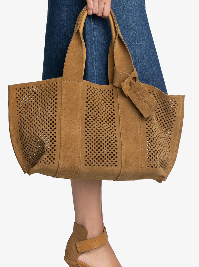 Mini Perfed Tote tan suede