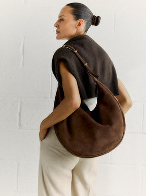 Moon Hobo dark brown suede