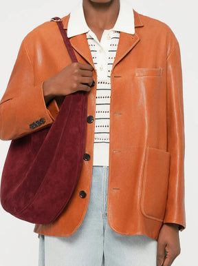 Moon Hobo maroon suede