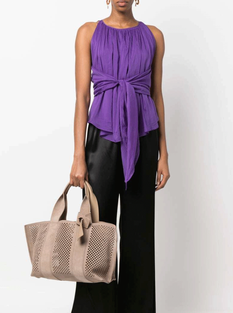 Perfed Tote taupe suede