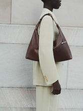 Pillow Hobo dark brown leather