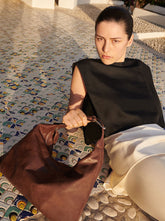 Pillow Shoulder Bag dark brown