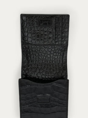 Poucheroo black croc