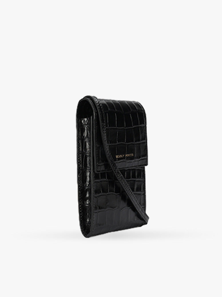 Poucheroo black croc
