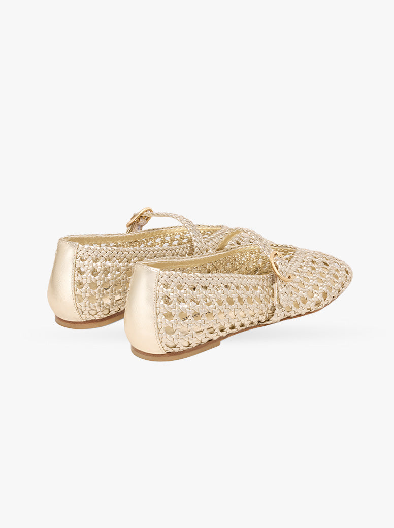 Prim Woven Maryjane gold