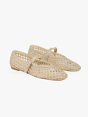 Prim Woven Maryjane gold