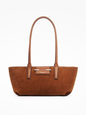Realm Top Handle tan suede