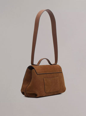 Realm Top Handle tan suede