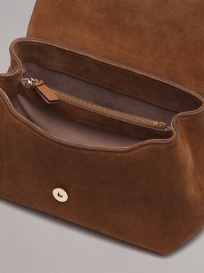 Realm Top Handle tan suede